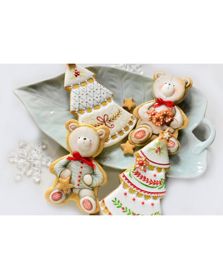 Orsetto e Alberello: corso Royal Icing con painting e oro